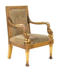 A Pair of Rose Tarlow Italian Neoclassical Style Giltwood Fauteuils