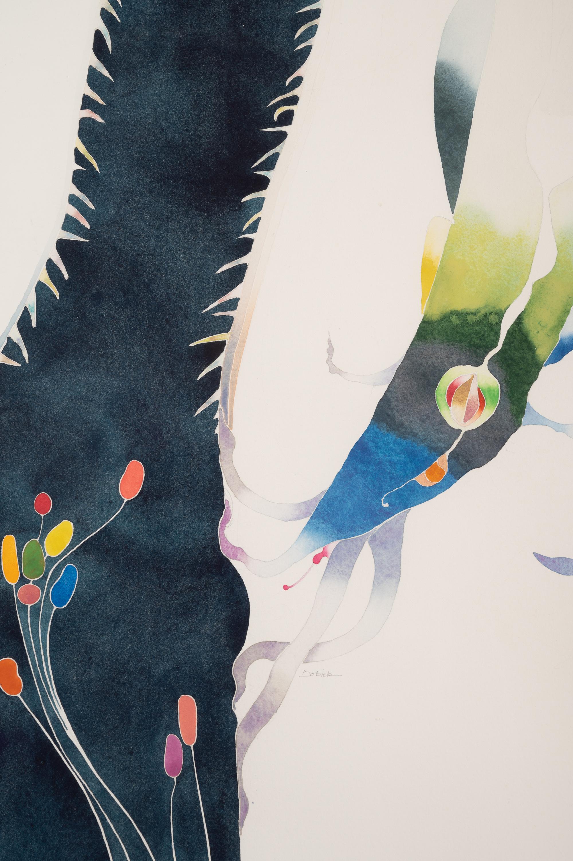 A Group of Four Abstract Works on Paper by 20th Century American Artists