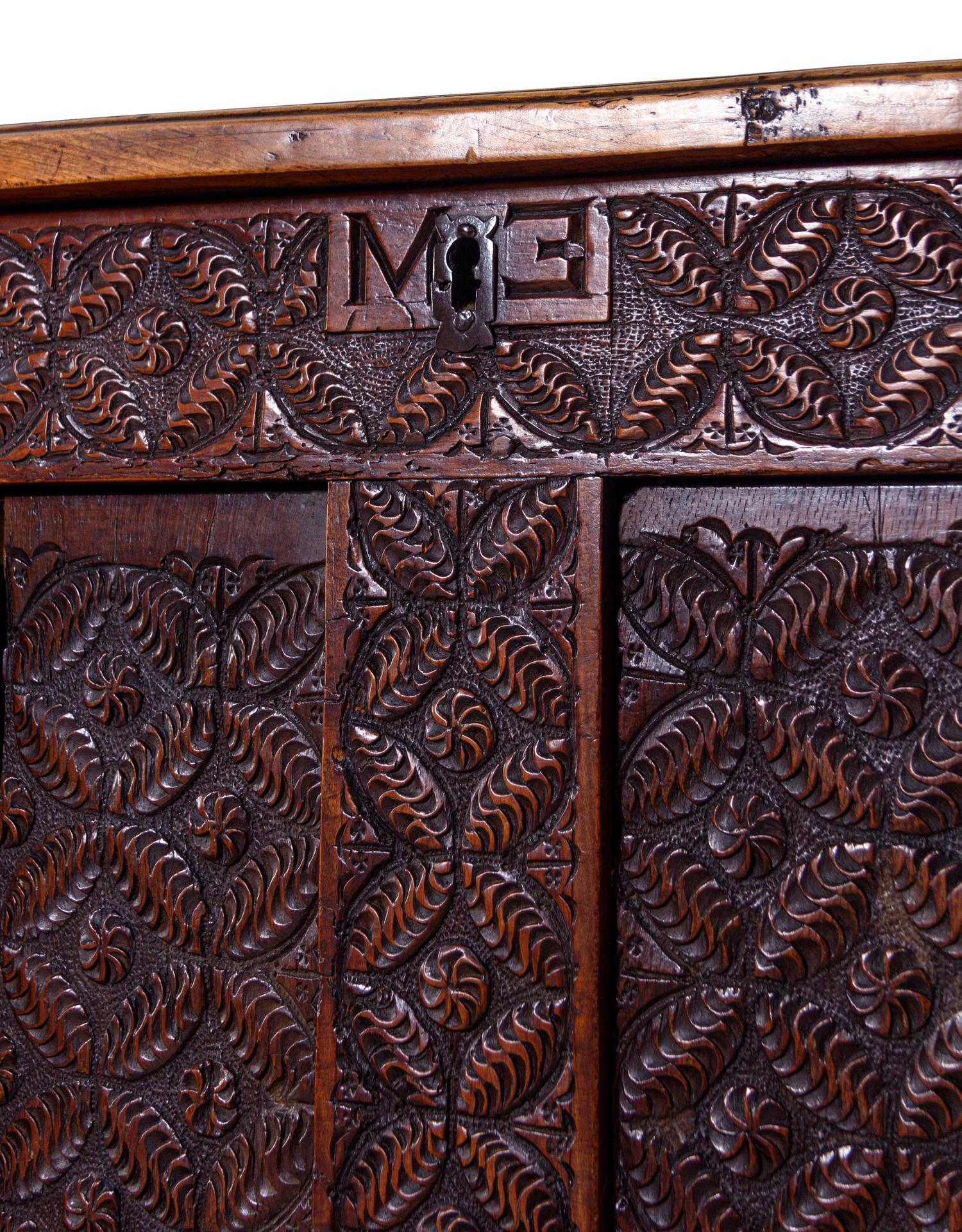 A Charles II Carved Oak Chest