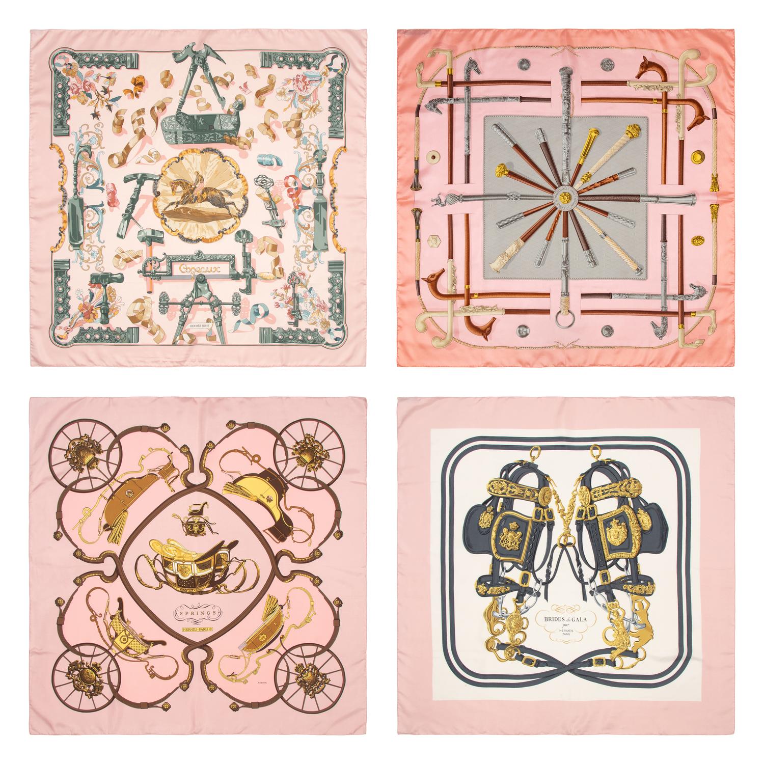 Four Hermès Scarves