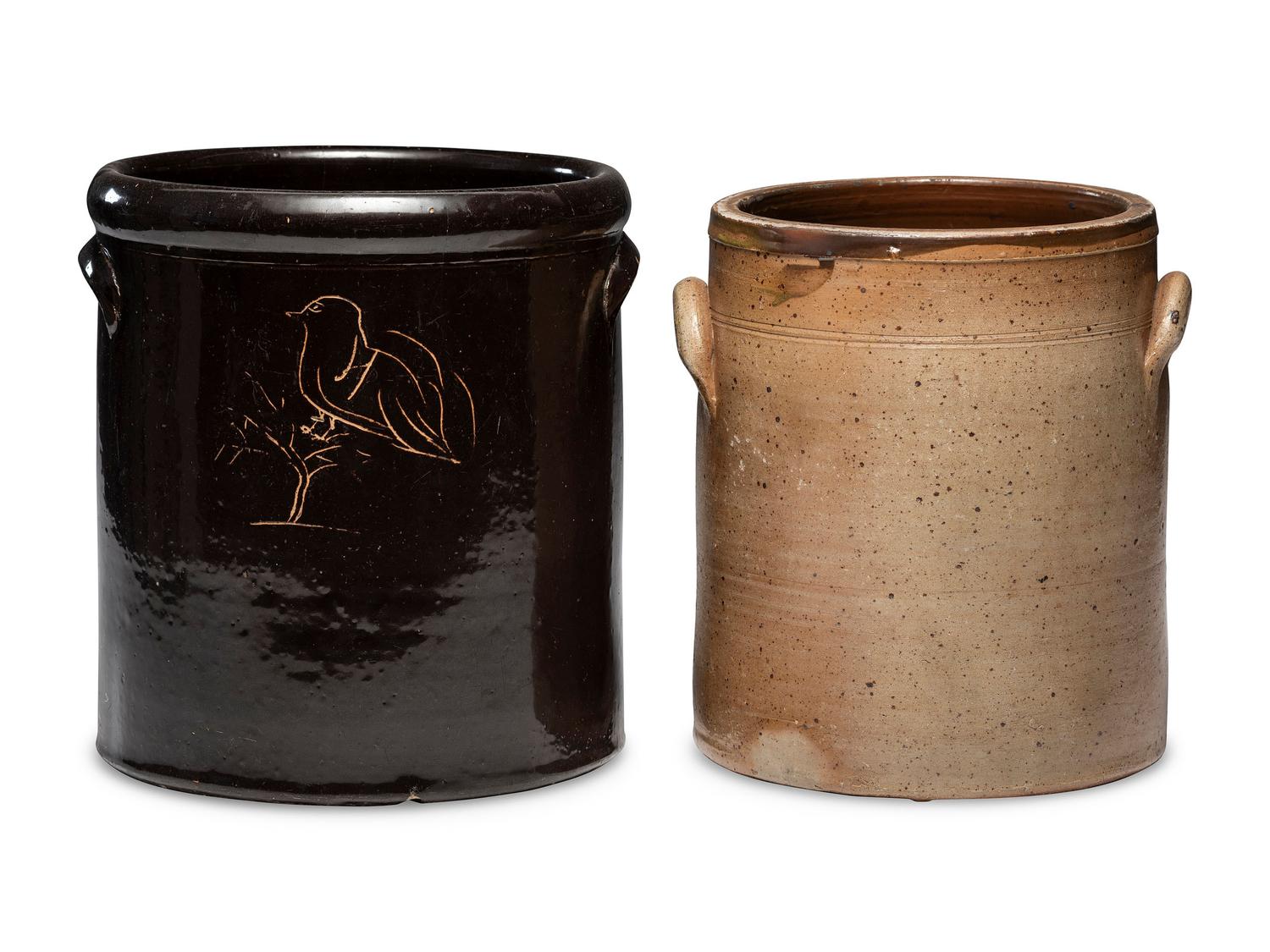 Two Stoneware Crocks