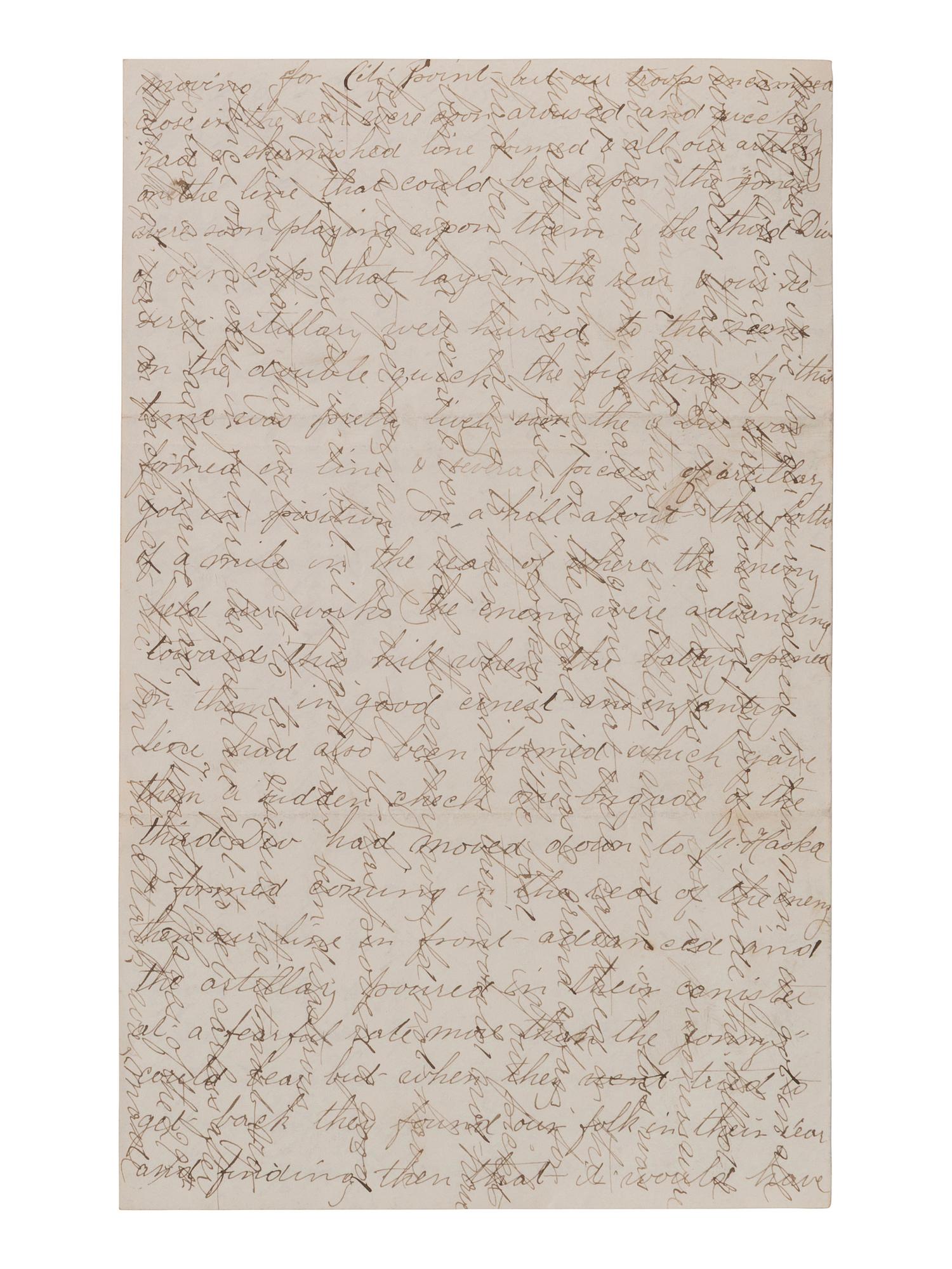 [CIVIL WAR]. Lengthy soldier's letter describing the Battle of Fort Stedman. 27 March 1865.