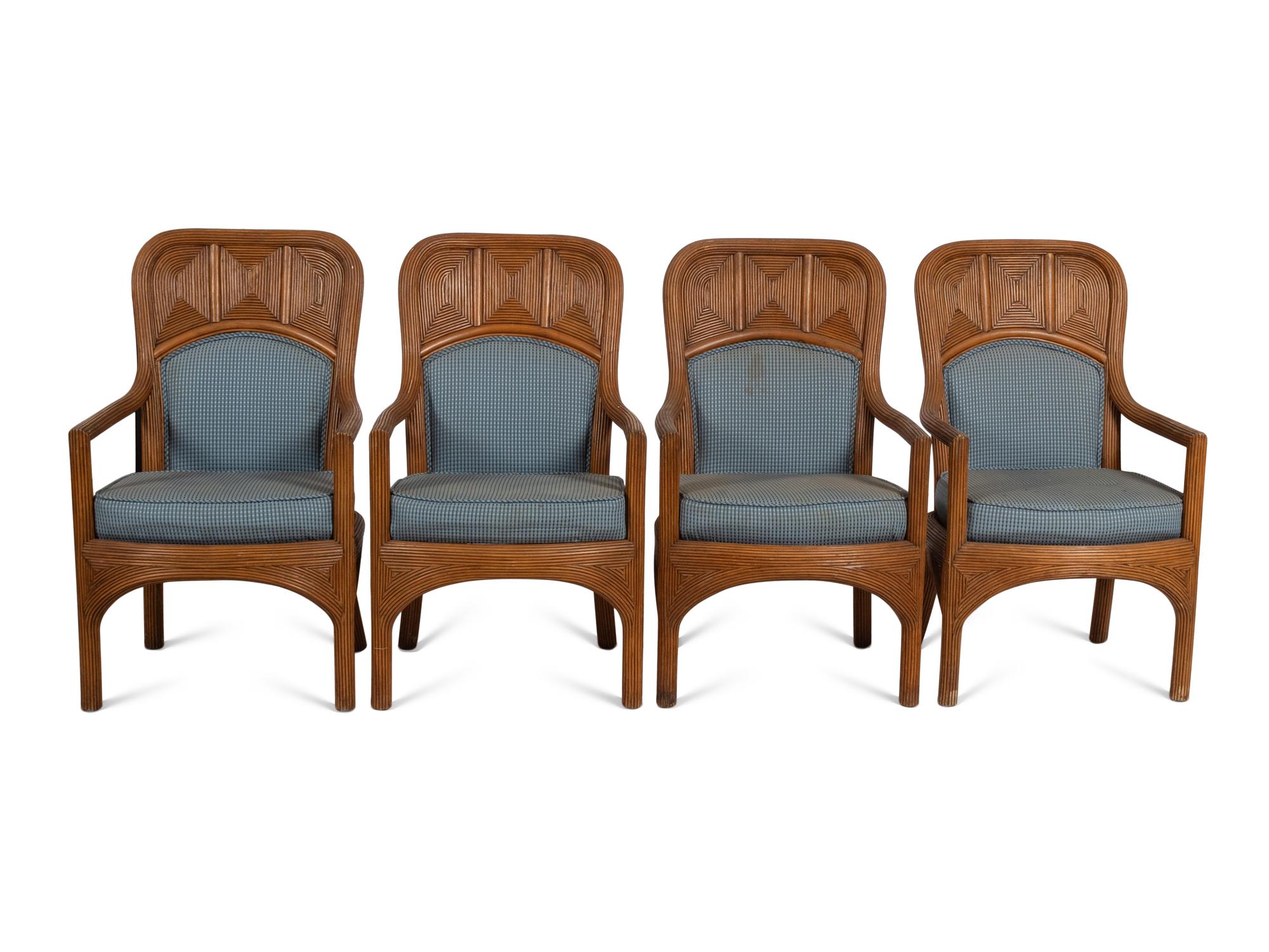 A Set of Eight Pencil Reed Chairs