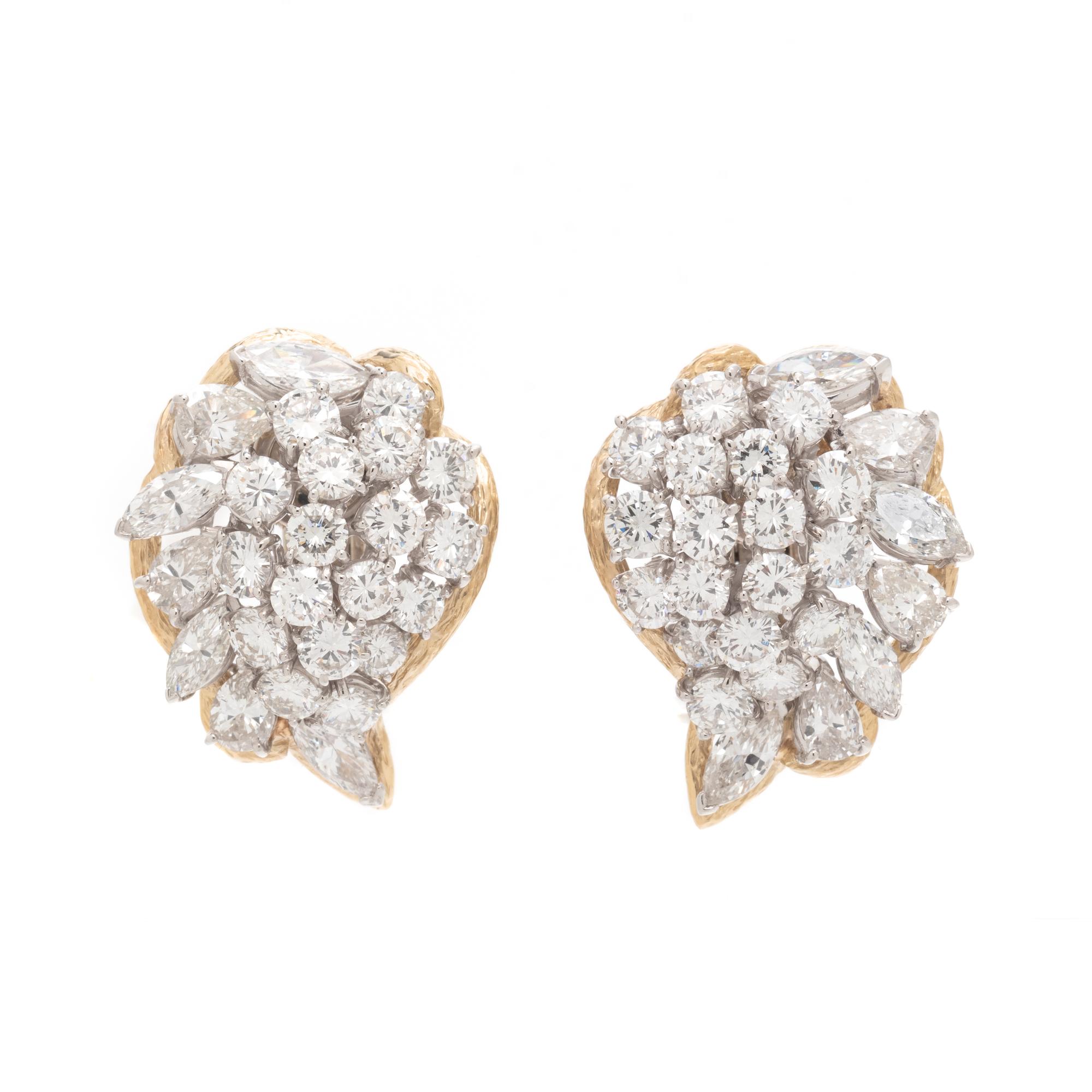 CARTIER, DIAMOND CLUSTER CLIP EARRINGS