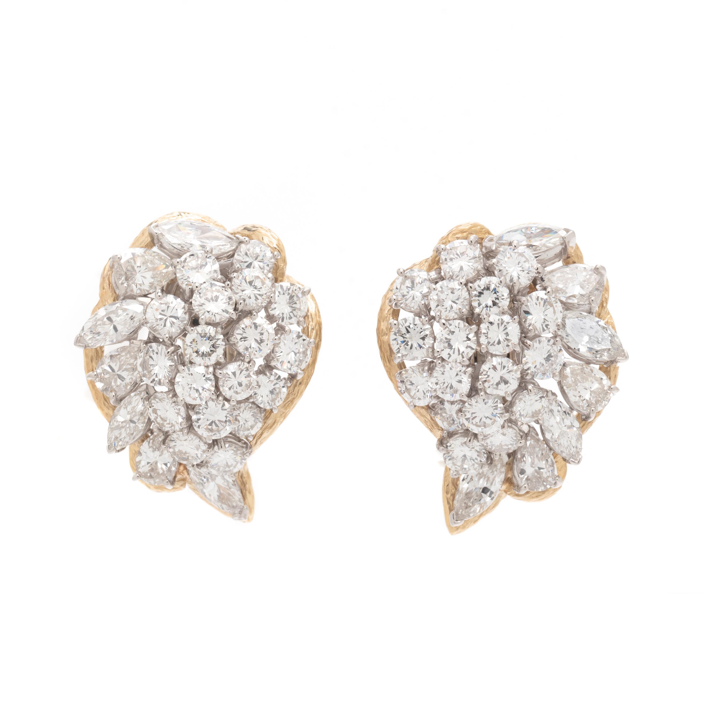 CARTIER, DIAMOND CLUSTER CLIP EARRINGS