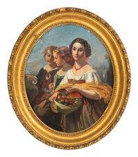 Neapolitan Women with Wheat and a Basket of Fruit