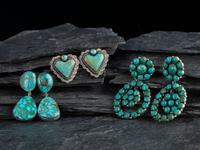Group of Sterling Silver and High-Grade Turquoise Earrings