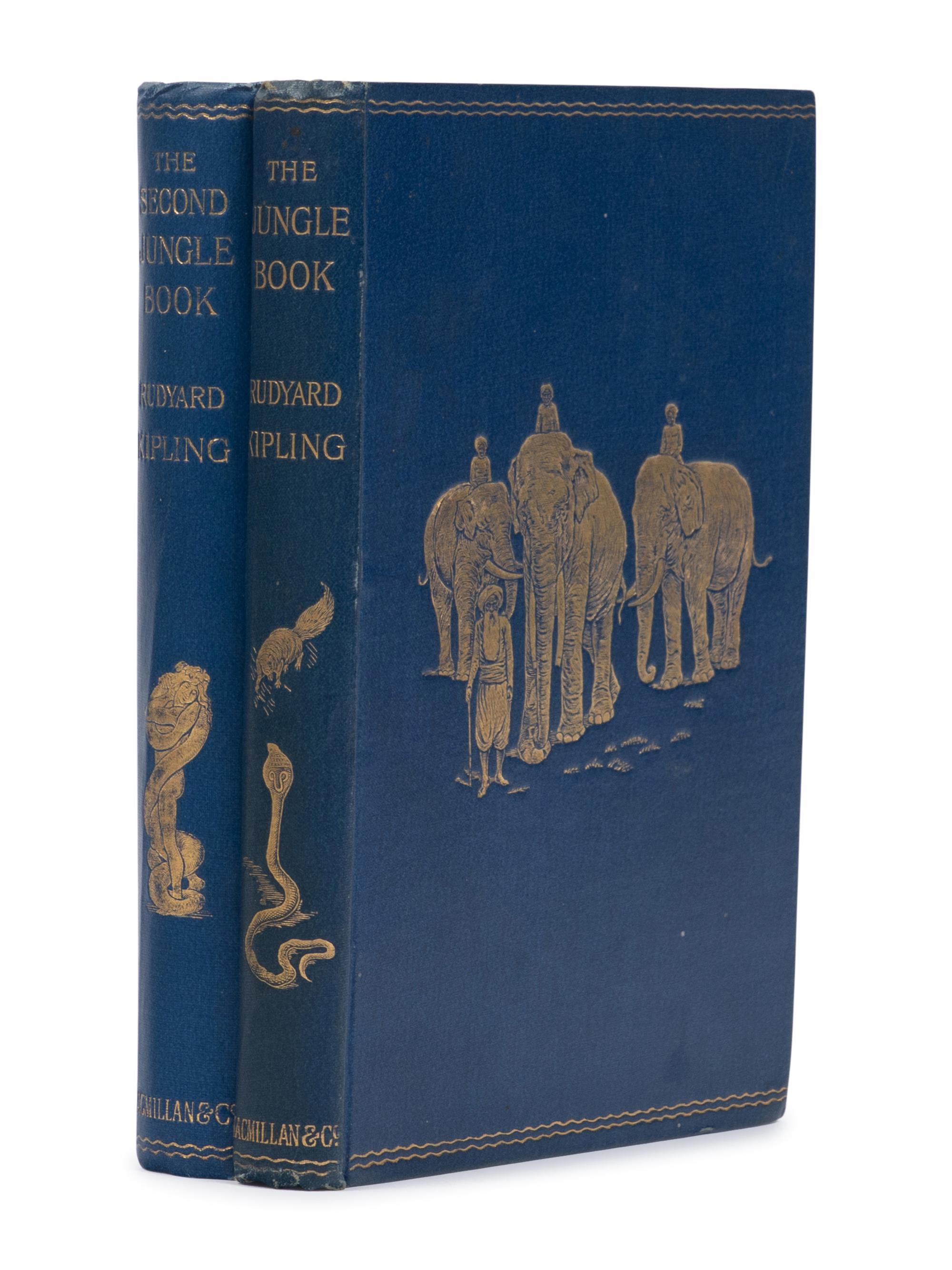 KIPLING, Rudyard (1865-1936). The Jungle Book . -- The Second Jungle Book . London and New York: Macmillan and Co., 1894 and 1895.