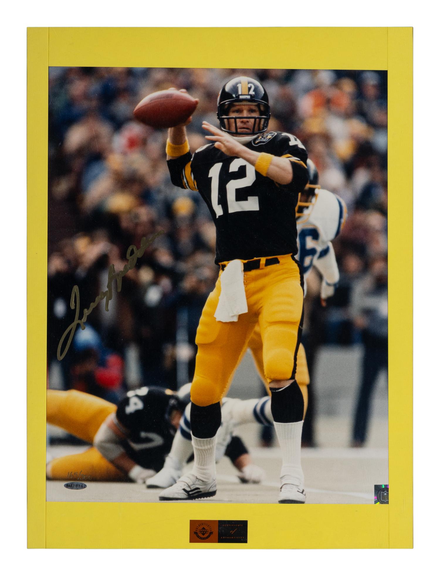 A Group of Hall of Fame Quarterback Signed Displays Featuring Terry Bradshaw, Dan Marino and George Blanda