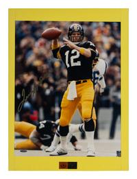 A Group of Hall of Fame Quarterback Signed Displays Featuring Terry Bradshaw, Dan Marino and George Blanda