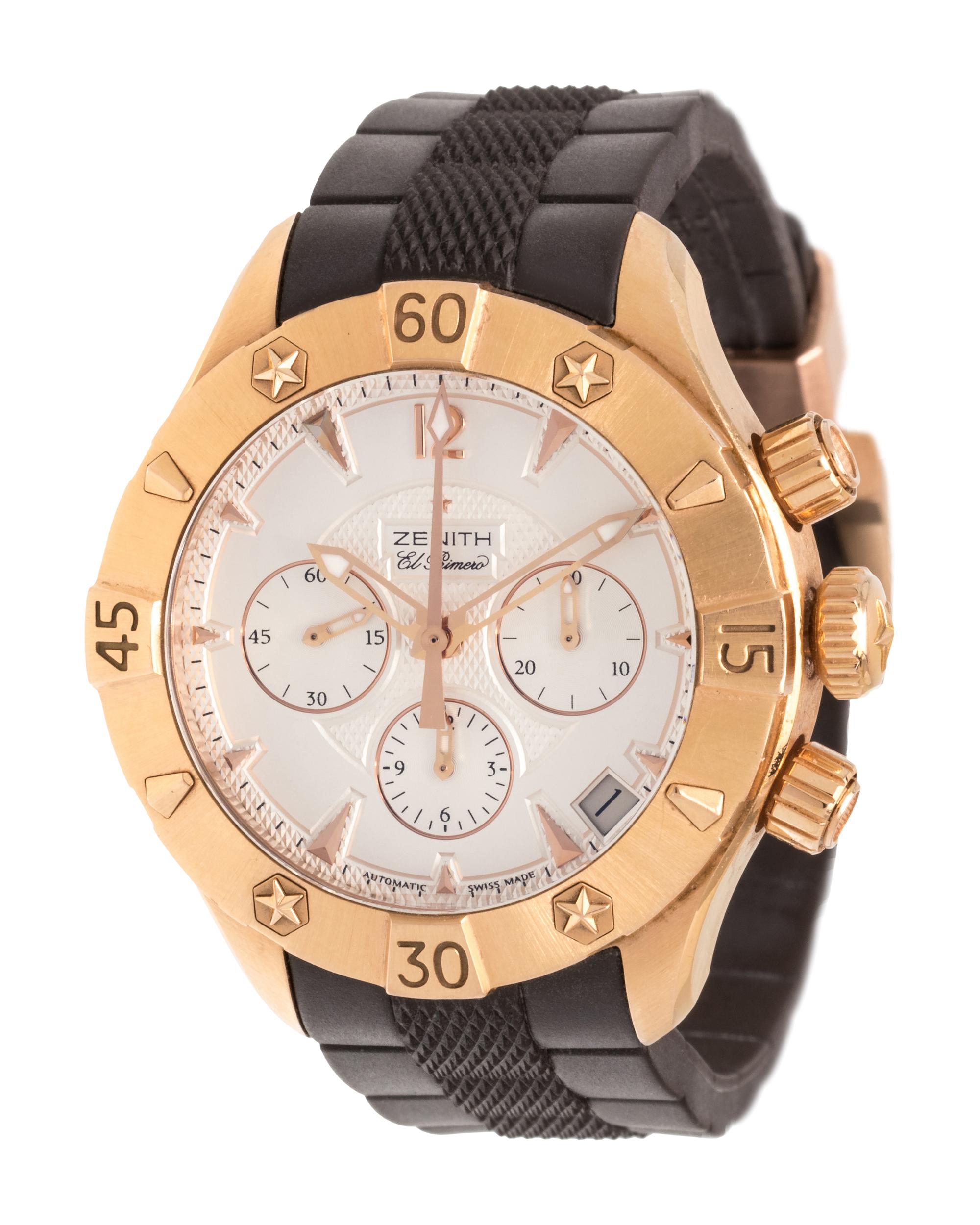 ZENITH, 18K PINK GOLD 'DEFY CLASSIC' CHRONOGRAPH WRISTWATCH