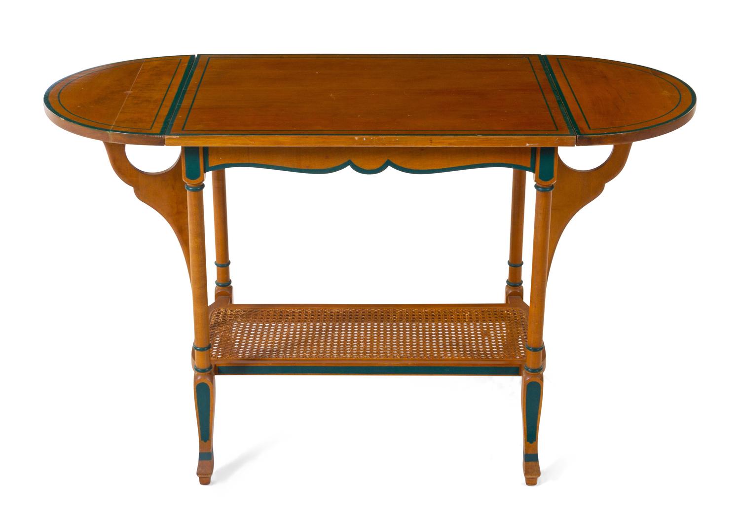 A Suite of Painted and Caned Furniture