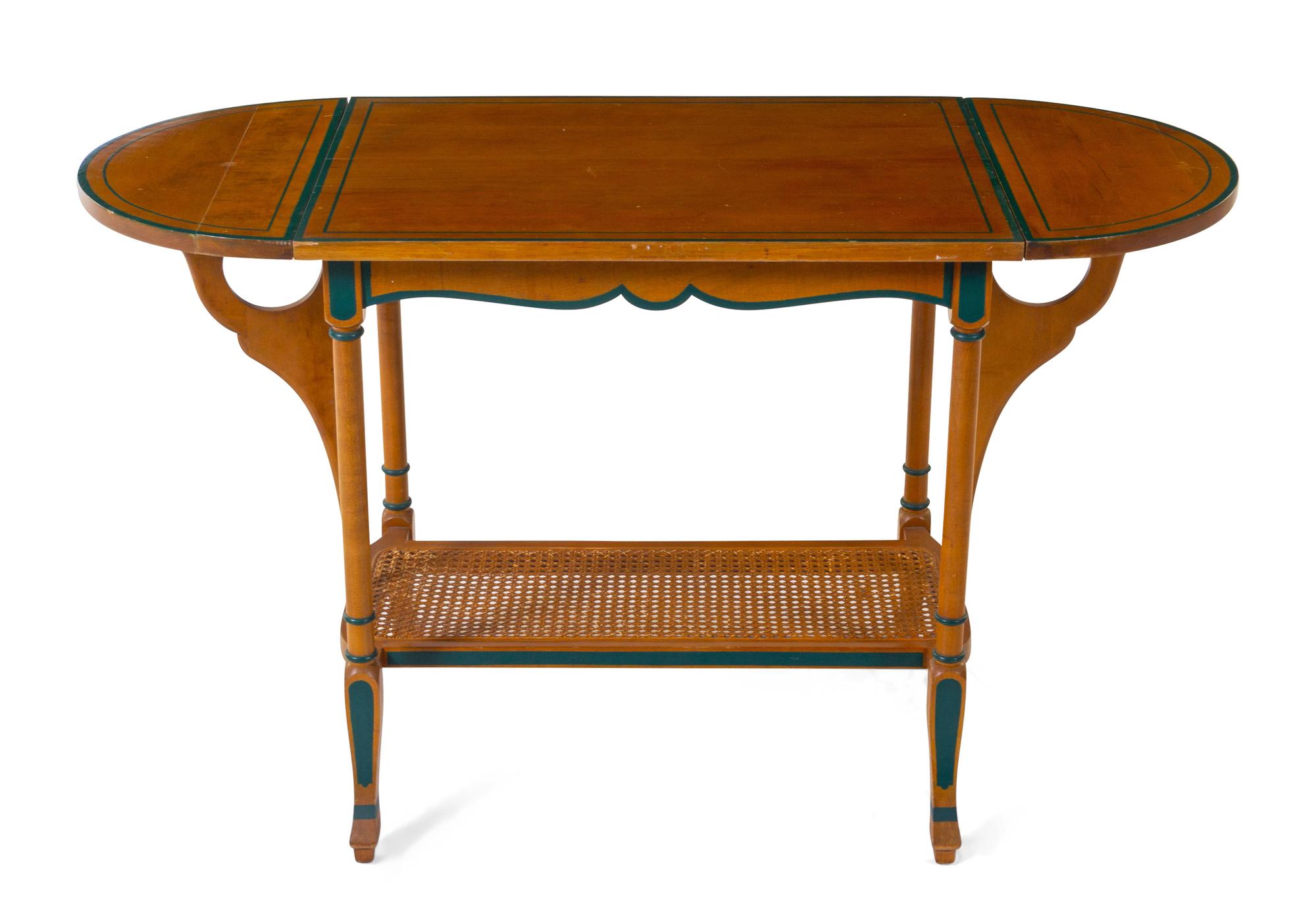 A Suite of Painted and Caned Furniture