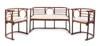 Attributed to Josef Hoffmann, Austria, c.1905, a four-piece salon suite comprising a settee, two armchairs and a side table