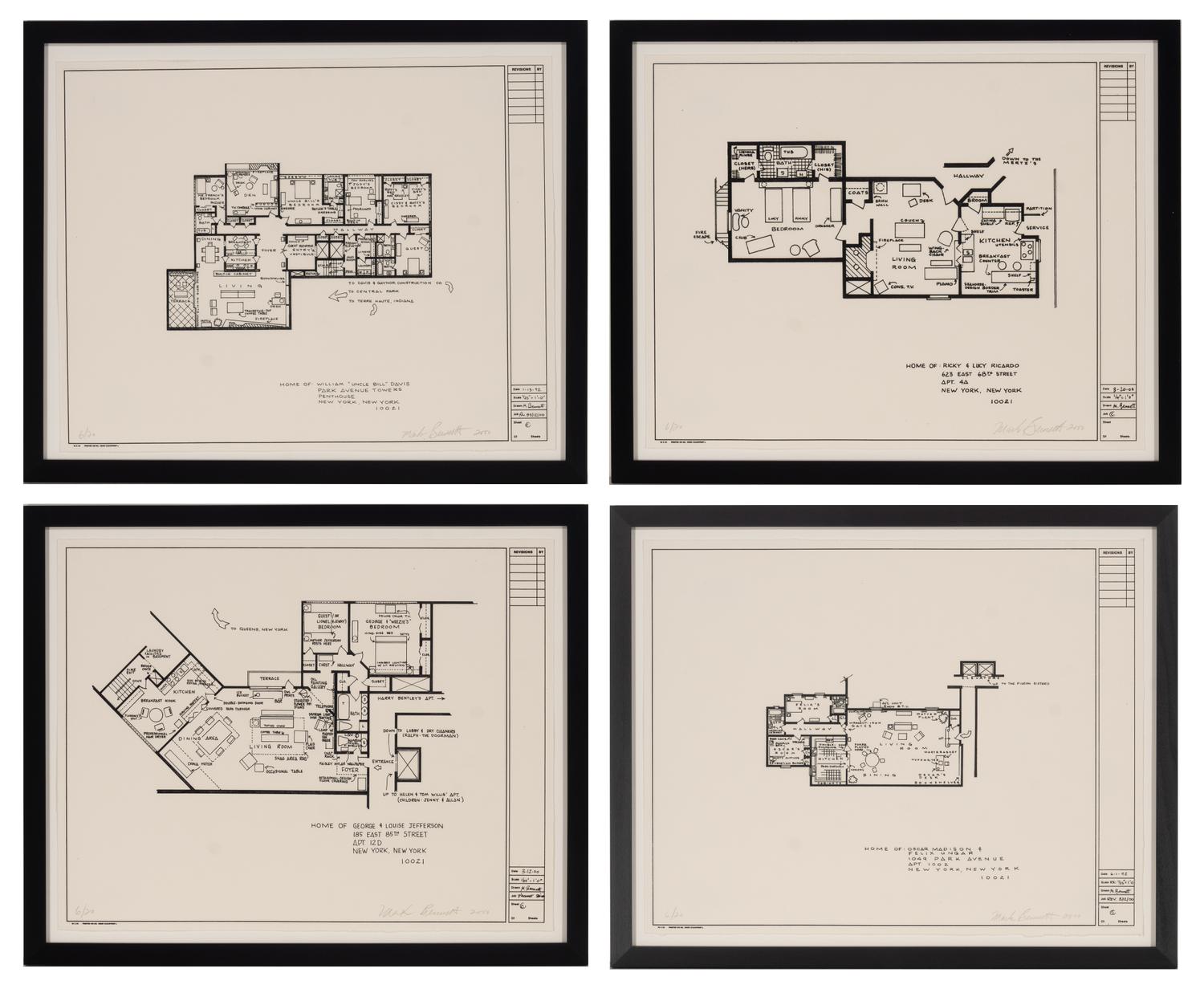 Blueprints of T.V. Show Homes (four works)