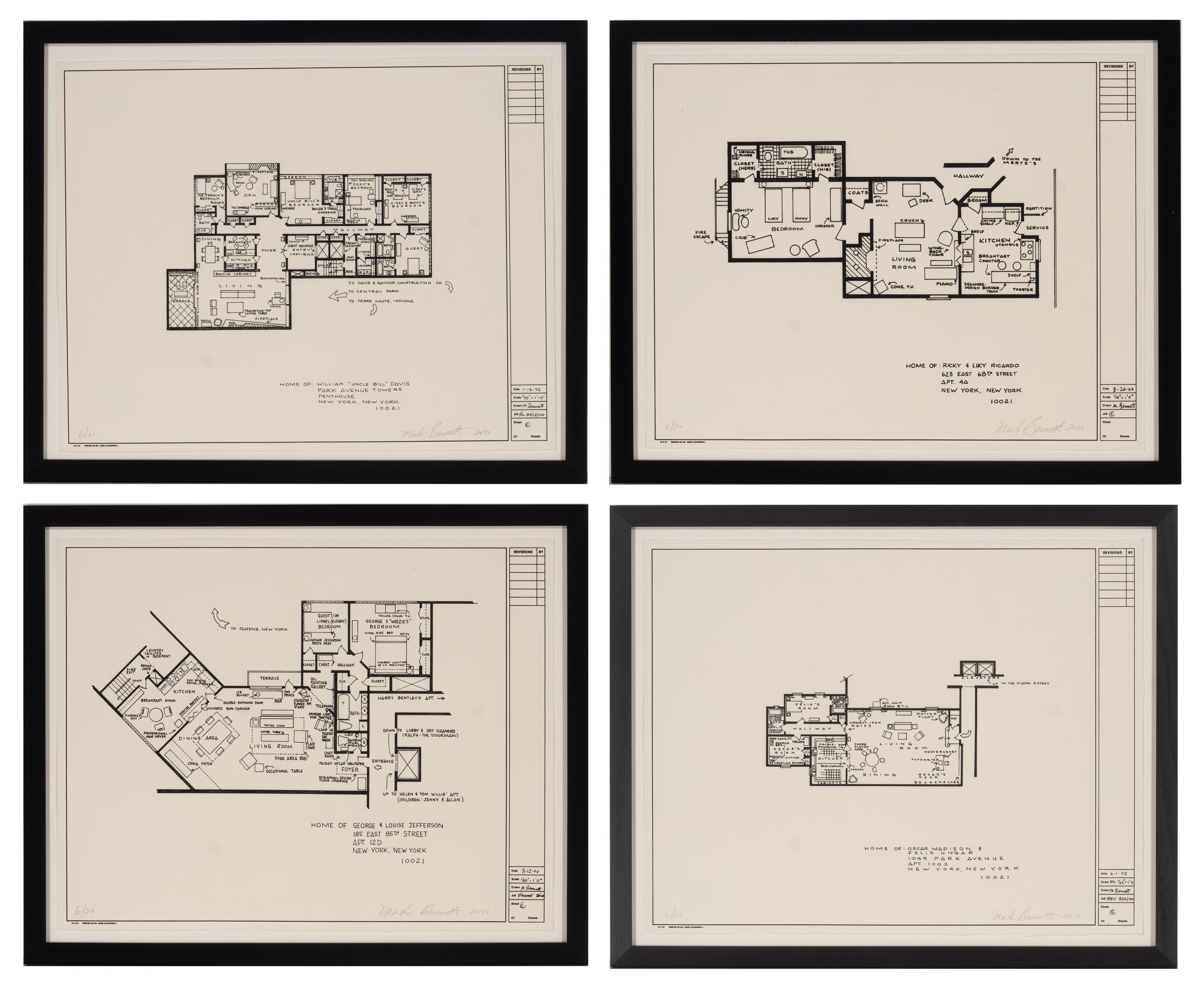 Blueprints of T.V. Show Homes (four works)