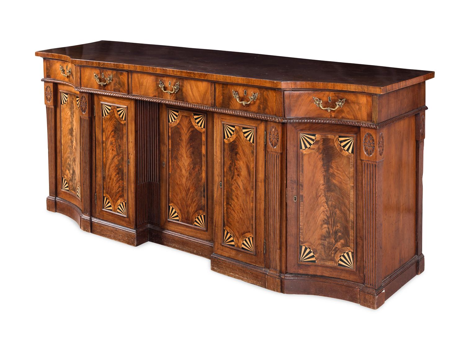 A Regency Mahogany Sideboard with Part-Ebonized Inlay