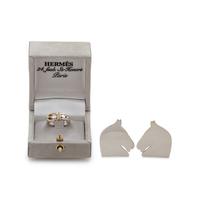 Two Hermès Items: Pair of Ear Clips and Ring