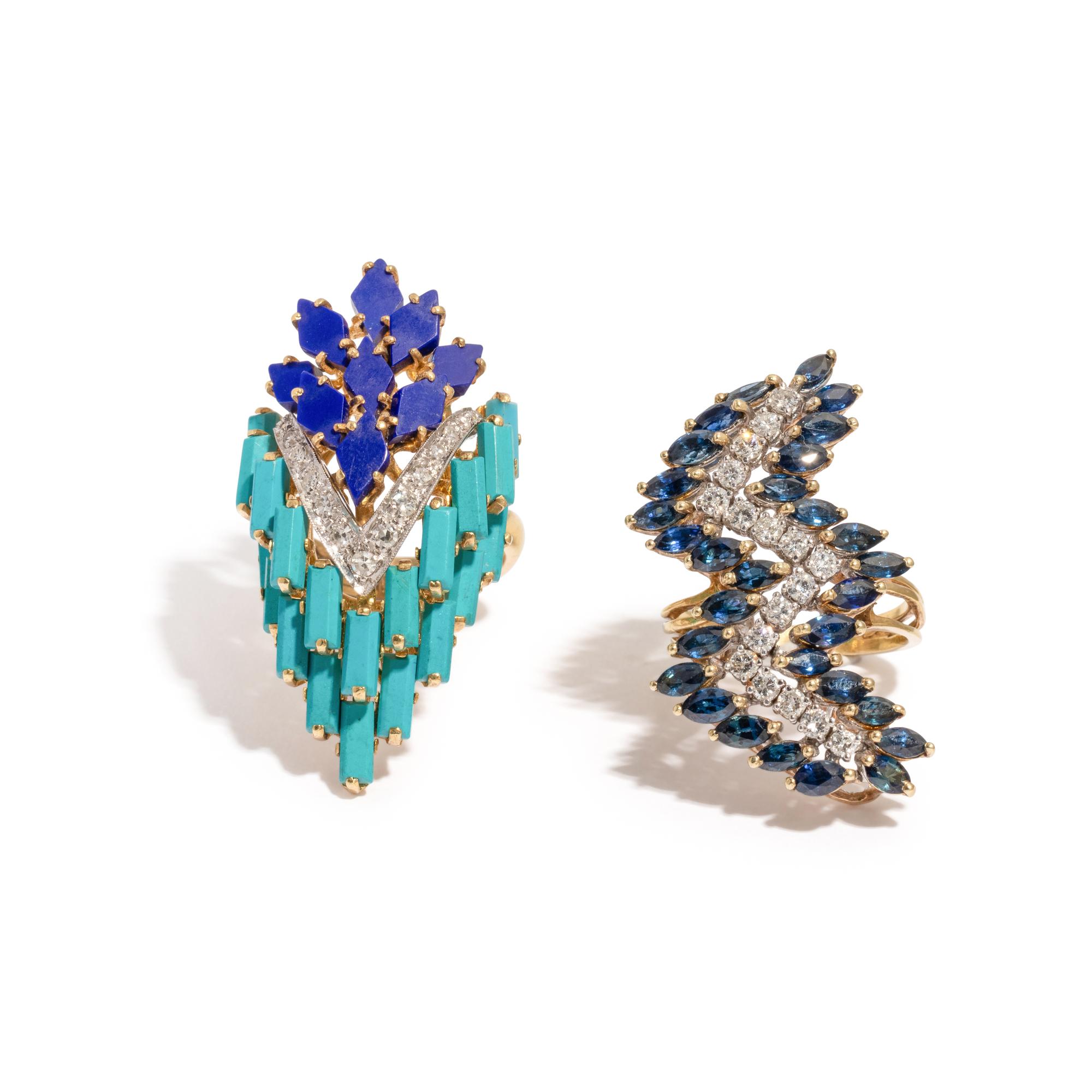 COLLECTION OF YELLOW GOLD, DIAMOND AND MULTIGEM RINGS