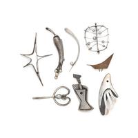 MODERNIST, COLLECTION OF STERLING SILVER AND MIXED METAL BROOCHES