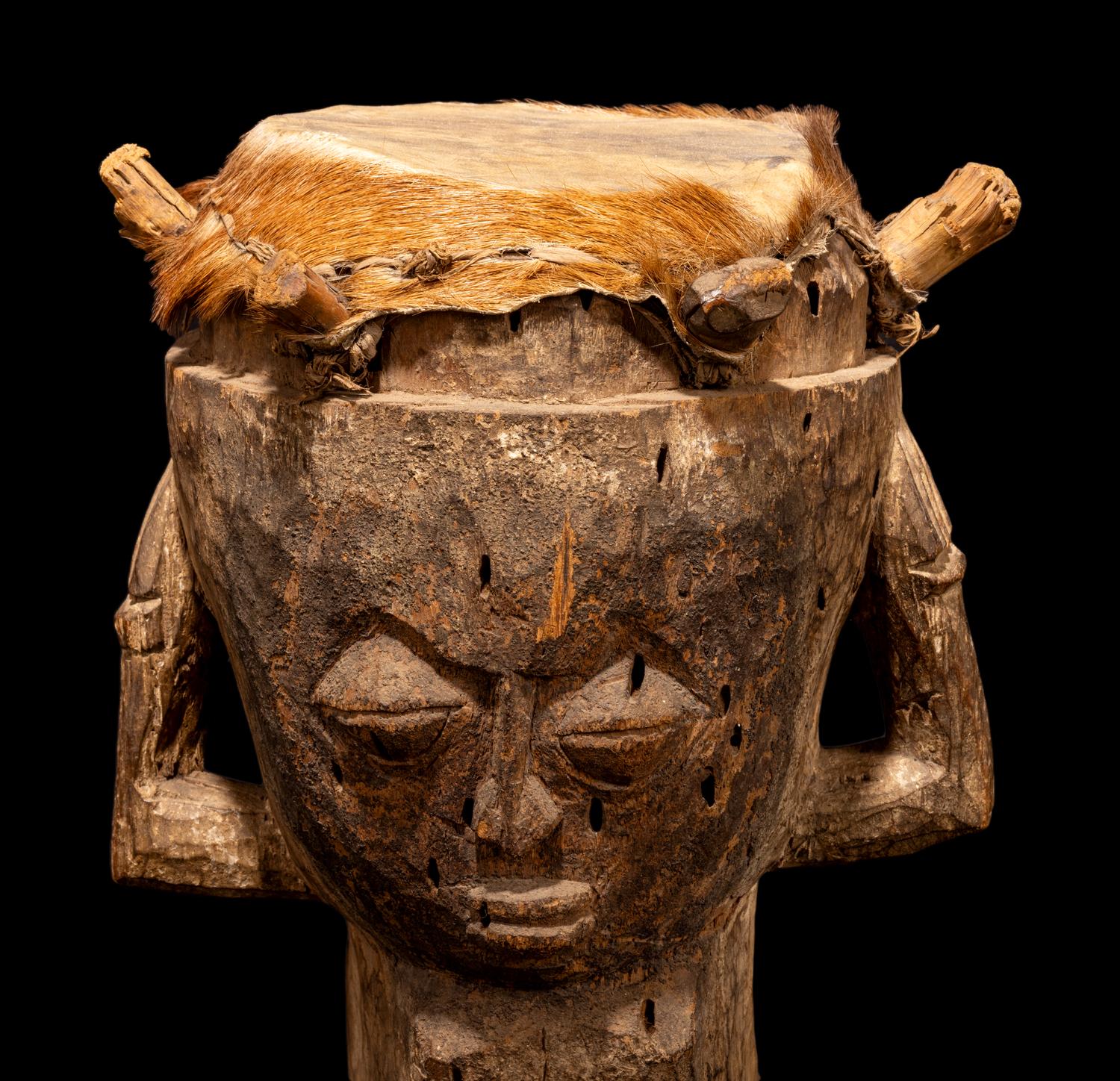 A Yoruba Wood and Hide Drum
