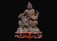A small patinated bronze figure of "Water-Moon" Guanyin, 17th/18th century or earlier 銅加漆水月觀音像 十七至十八世紀或更早
