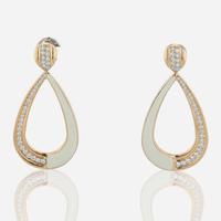 A Pair of Damaso Gold, Diamond, and Enamel Earrings