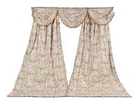 A Pair of Drapery Panels and a Valance