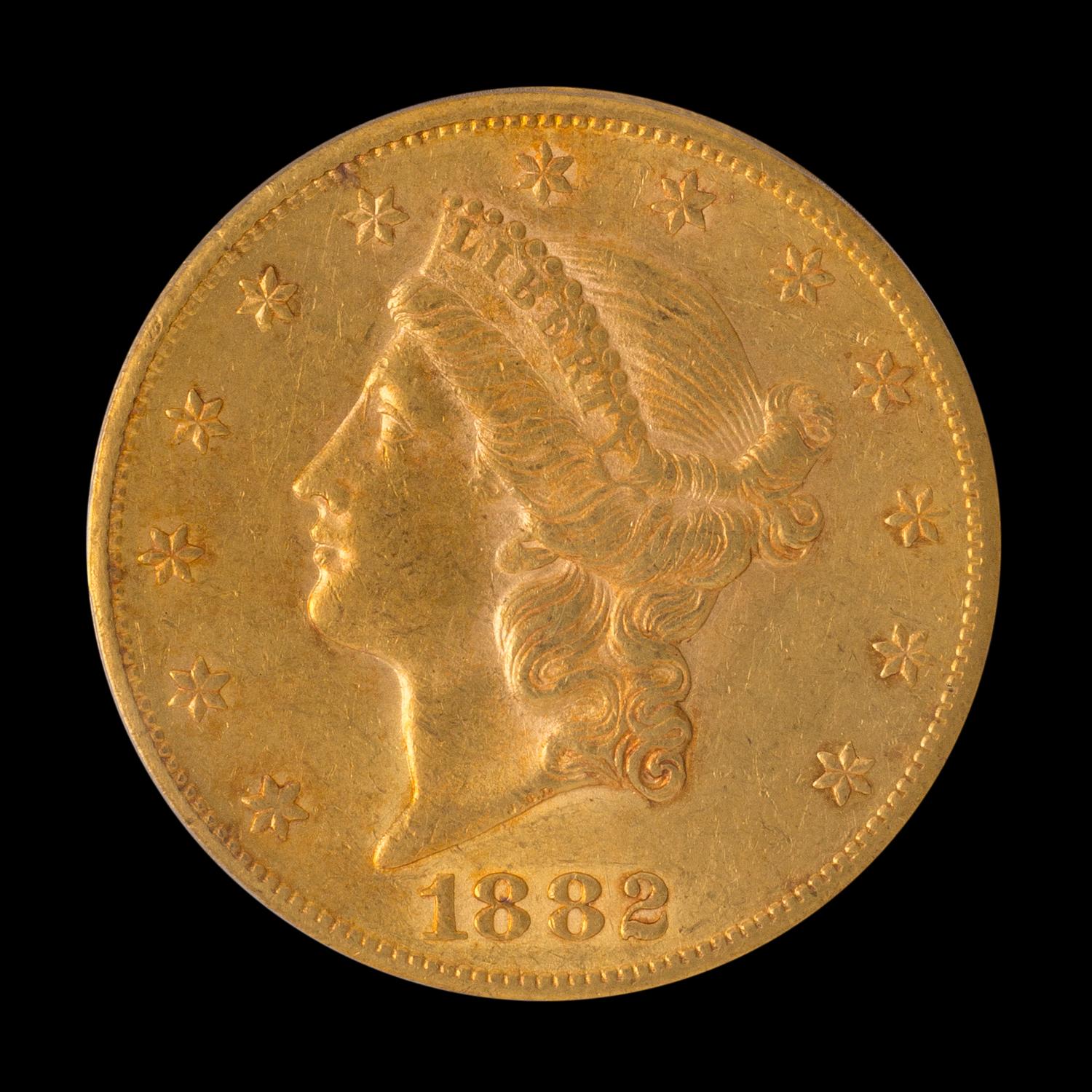 A United States 1882-CC Liberty Head $20 Gold Coin