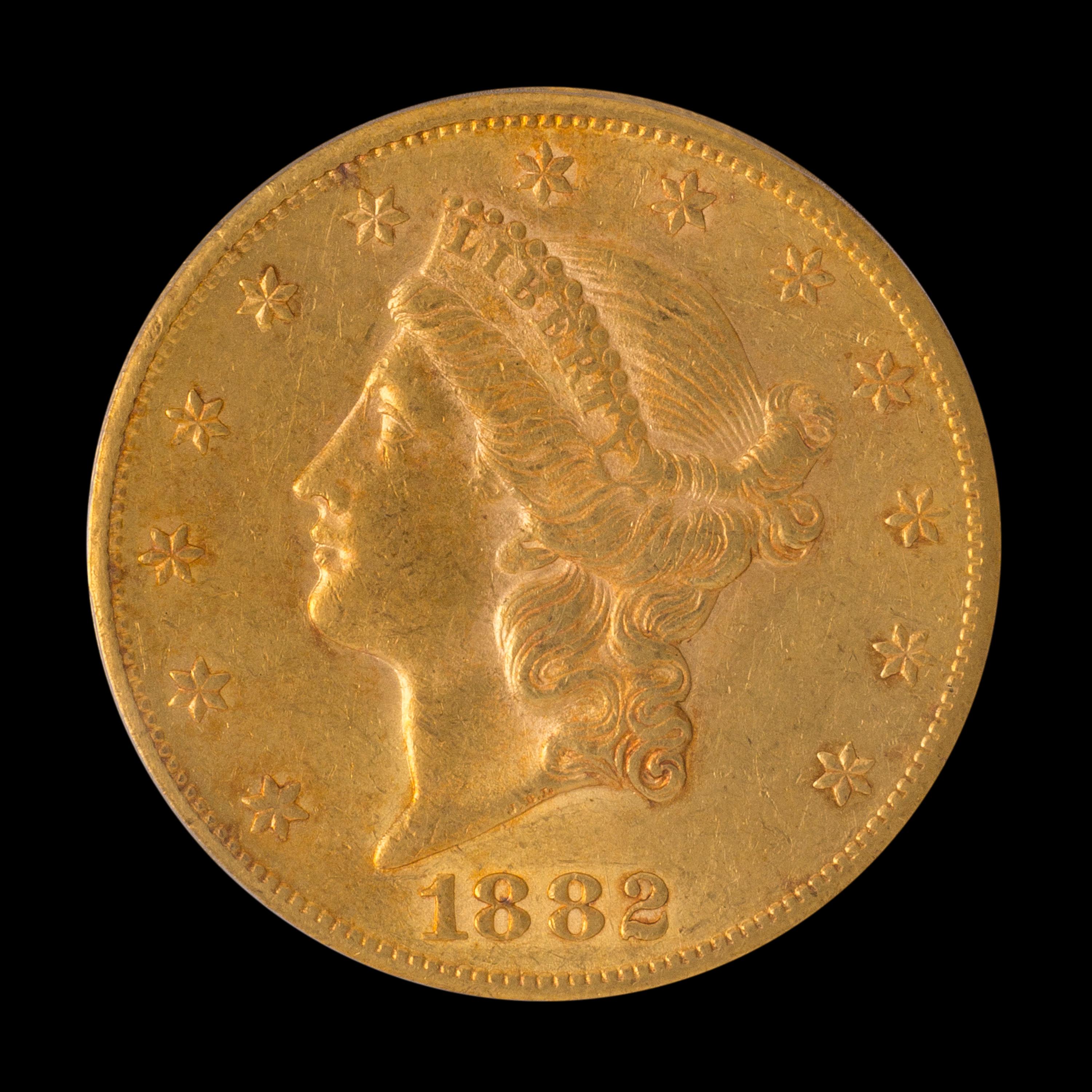 A United States 1882-CC Liberty Head $20 Gold Coin
