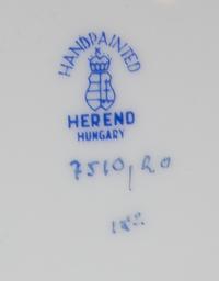 A Herend Porcelain Partial Dinner Service Height of coffee pot 10 1/4 inches.
