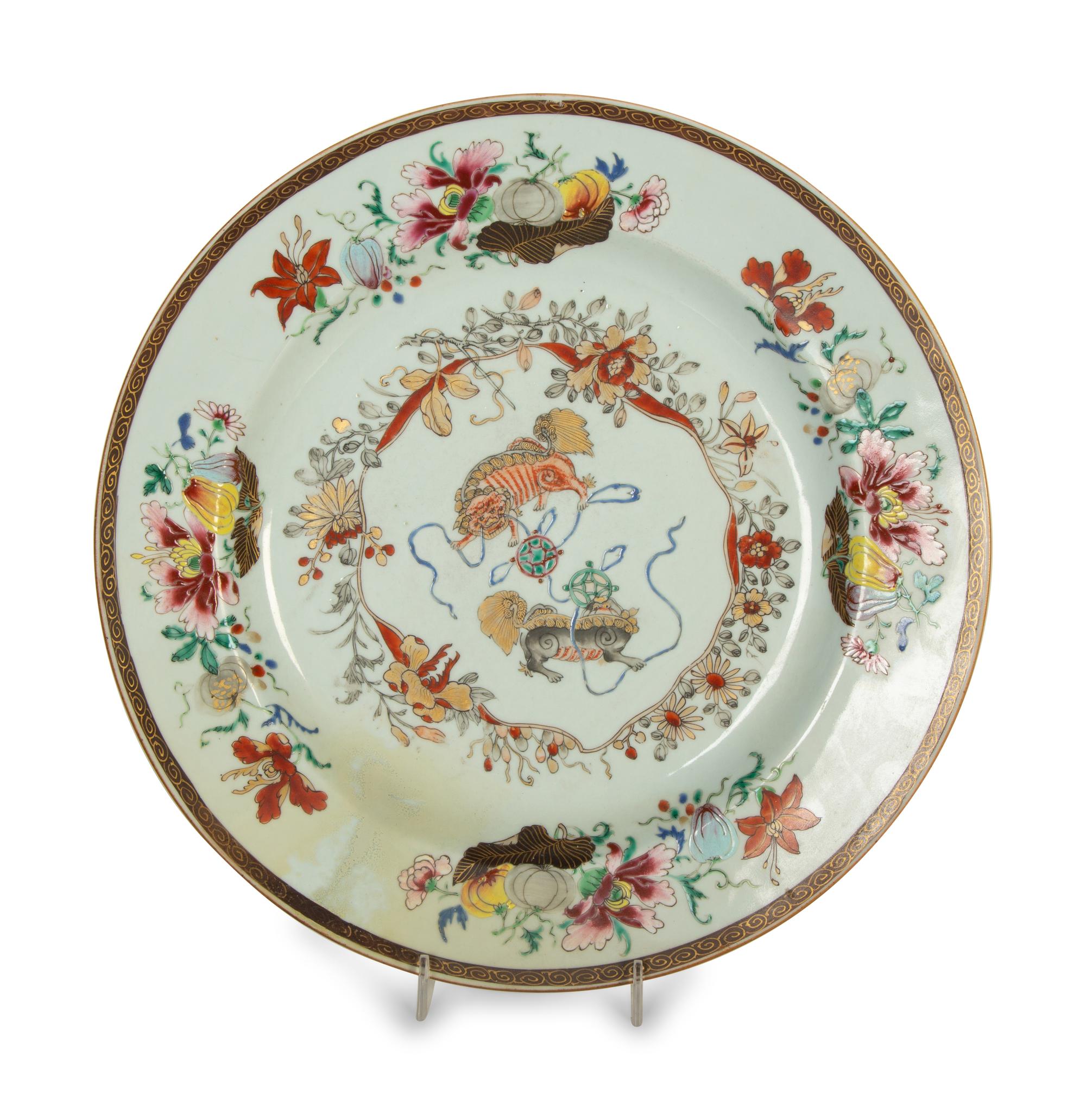 Three Japanese Painted Porcelain Chargers — 20th Century