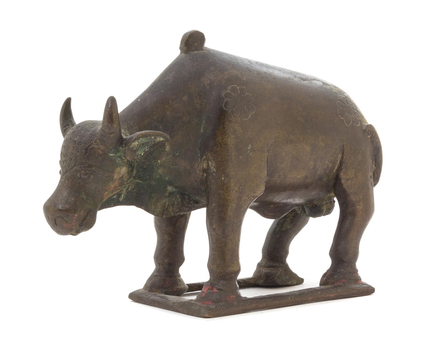 An Indian Bronze Bull Height 4 inches. — 18TH CENTURY