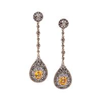 MARIO BUCCELLATI, YELLOW SAPPHIRE AND DIAMOND EARRINGS