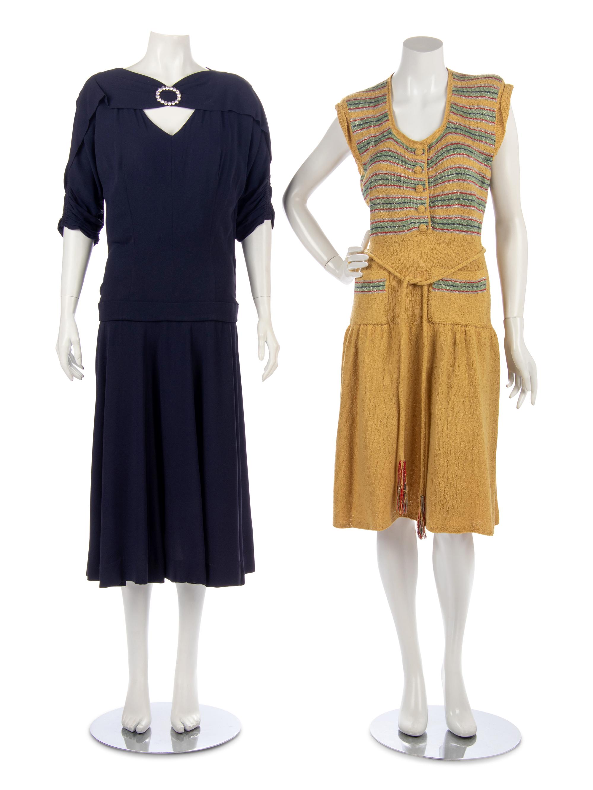Four Vintage Day & Evening Dresses, 1940s