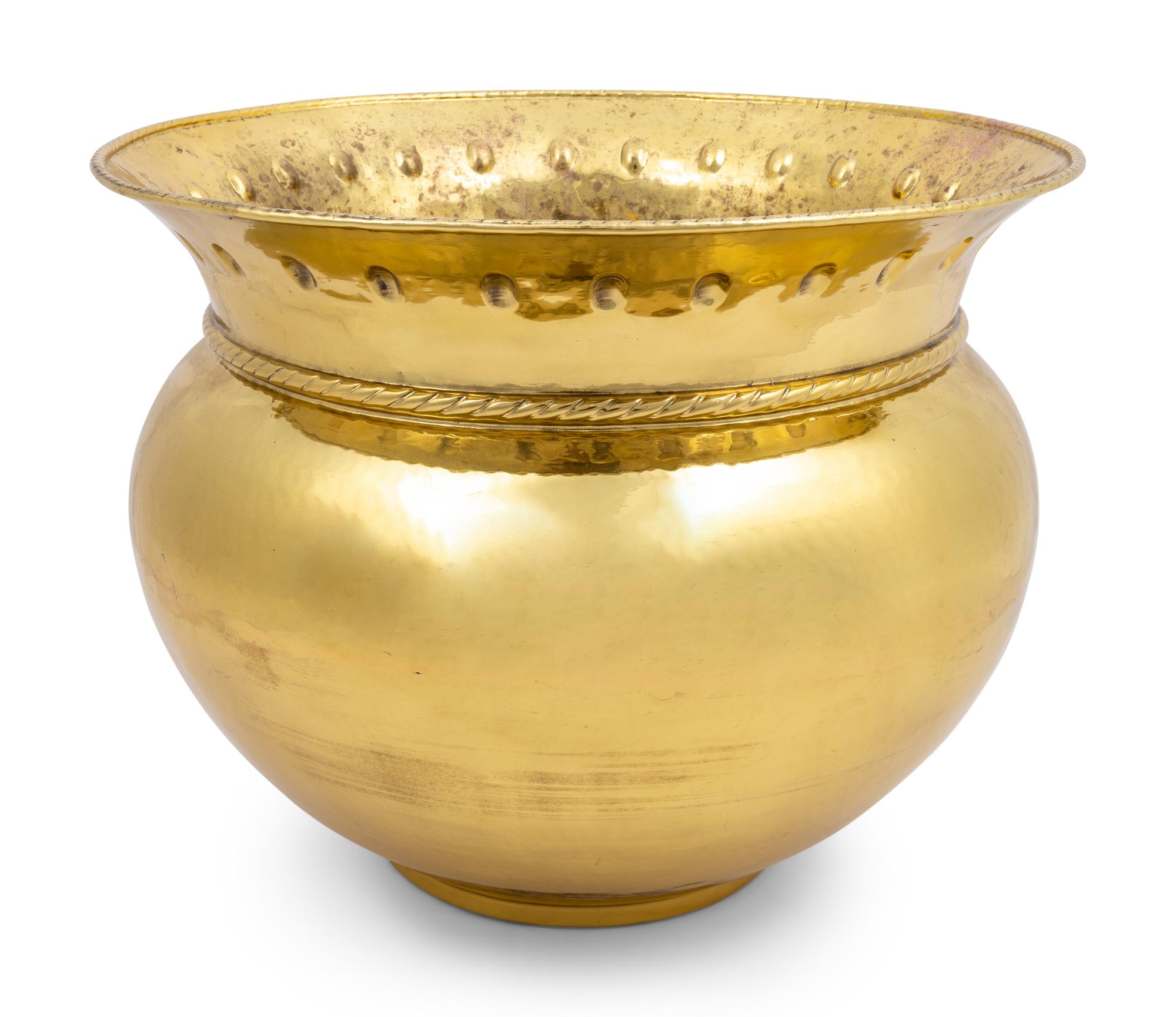 Two Hammered Brass Vessels