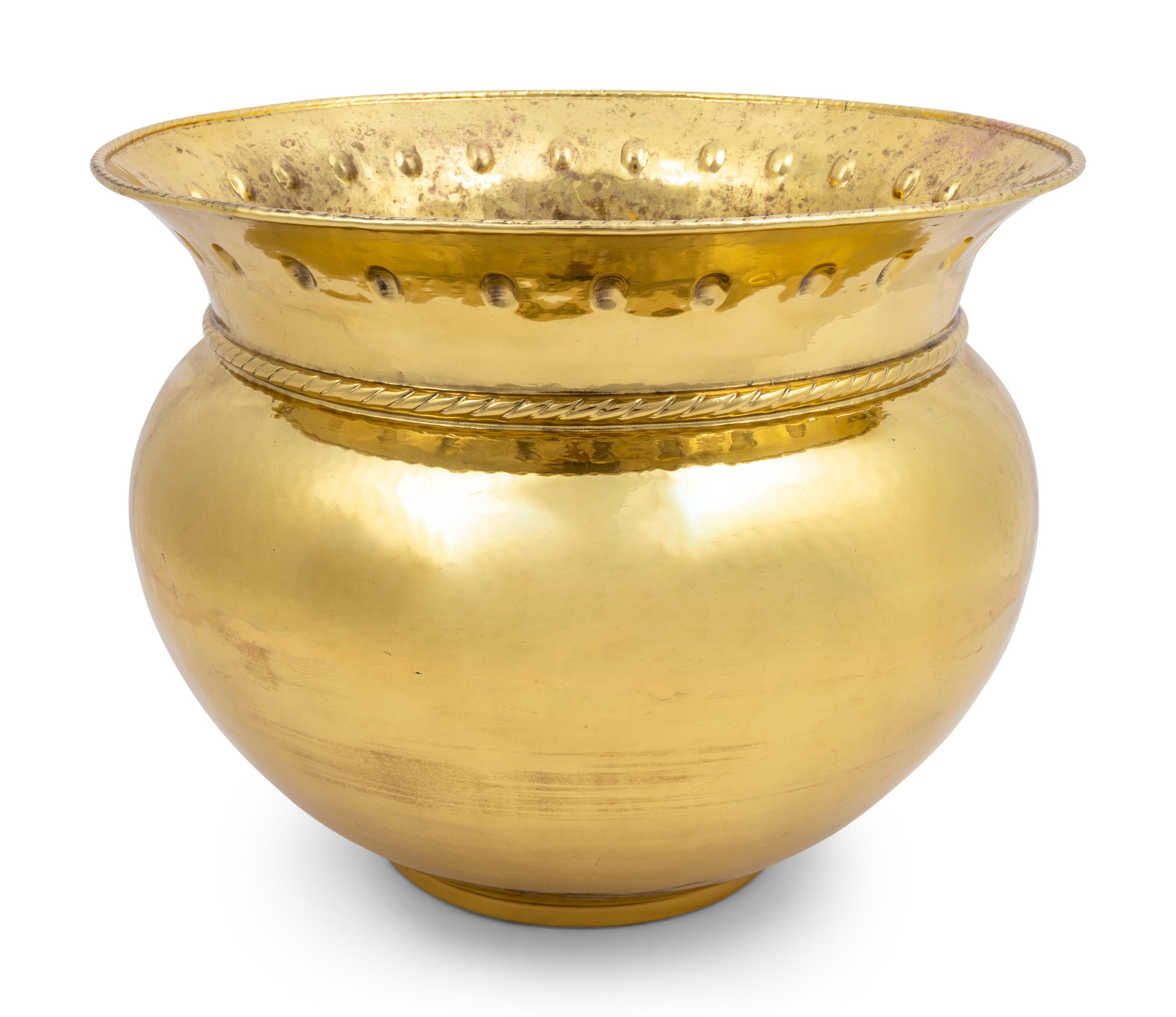 Two Hammered Brass Vessels