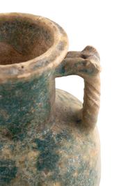 A Parthian Glazed Pottery Amphora and a Parthian or Sassanian Turquoise Glazed Pottery Vase