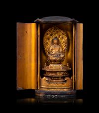 A Japanese Gilt Lacquered Figure of Buddha