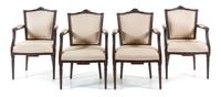 A Set of Four Dutch Mahogany Armchairs Height 37 1/2 inches. — LATE 18TH CENTURY