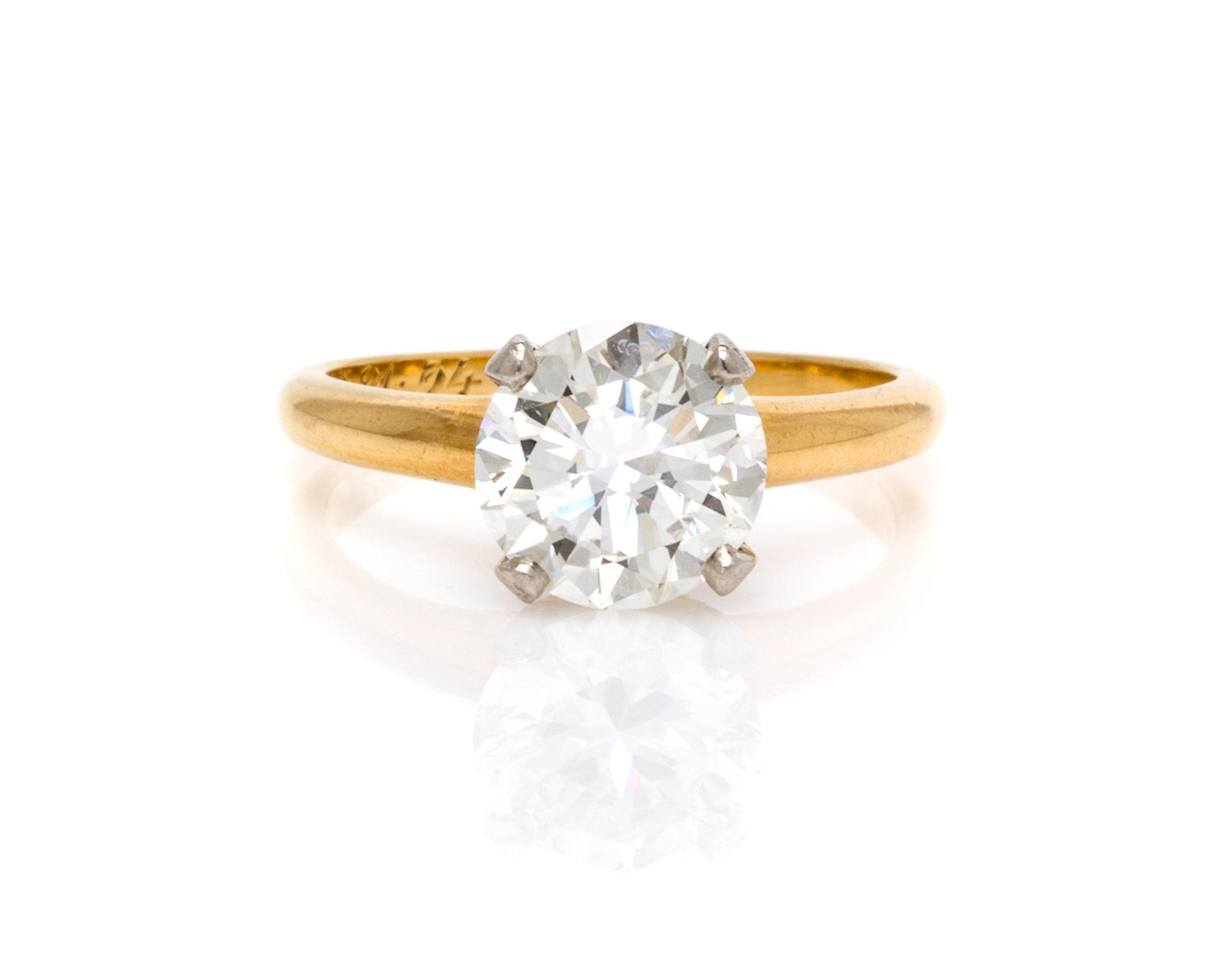 A 1.74 Carat Round Brilliant Cut Diamond, 1.90 dwts.