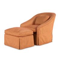 A Contemporary Swivel Club Chair and Ottoman