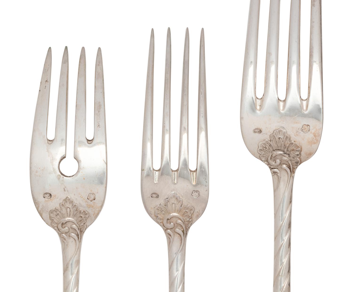 An Austro-Hungarian Silver Flatware Service