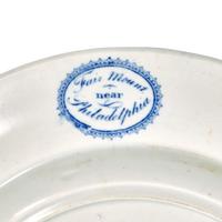 Six Staffordshire Historical Blue Fair Mount Near Philadelphia Transferware Table Articles, Joseph Stubbs, Burslem, 1790-1829