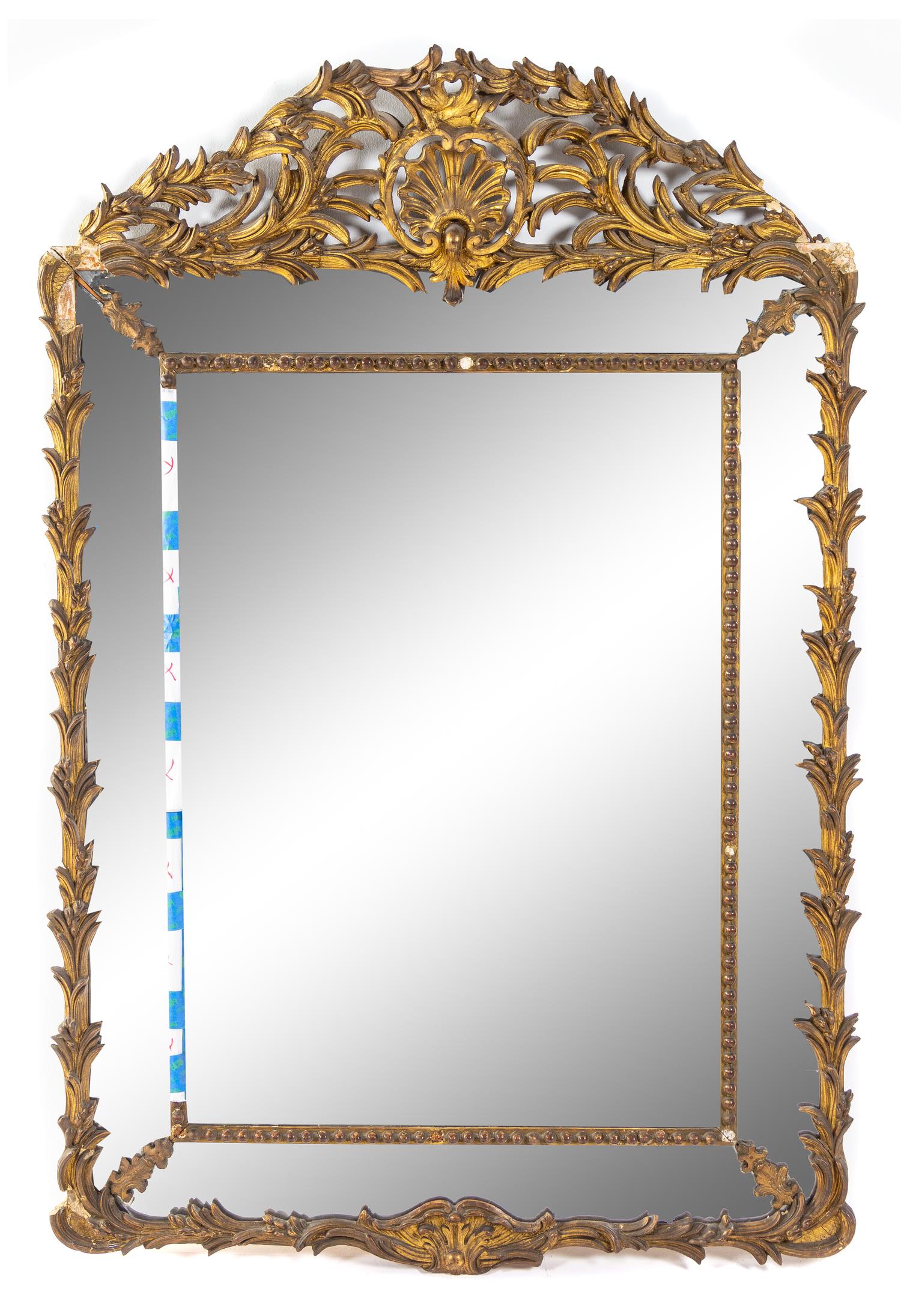 A George III Giltwood Mirror Height 58 1/2 x width 39 1/2 inches. — EARLY 19TH CENTURY