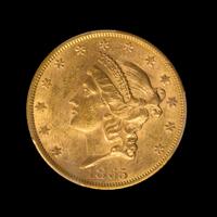 A United States 1865-S Liberty Head $20 Gold Coin