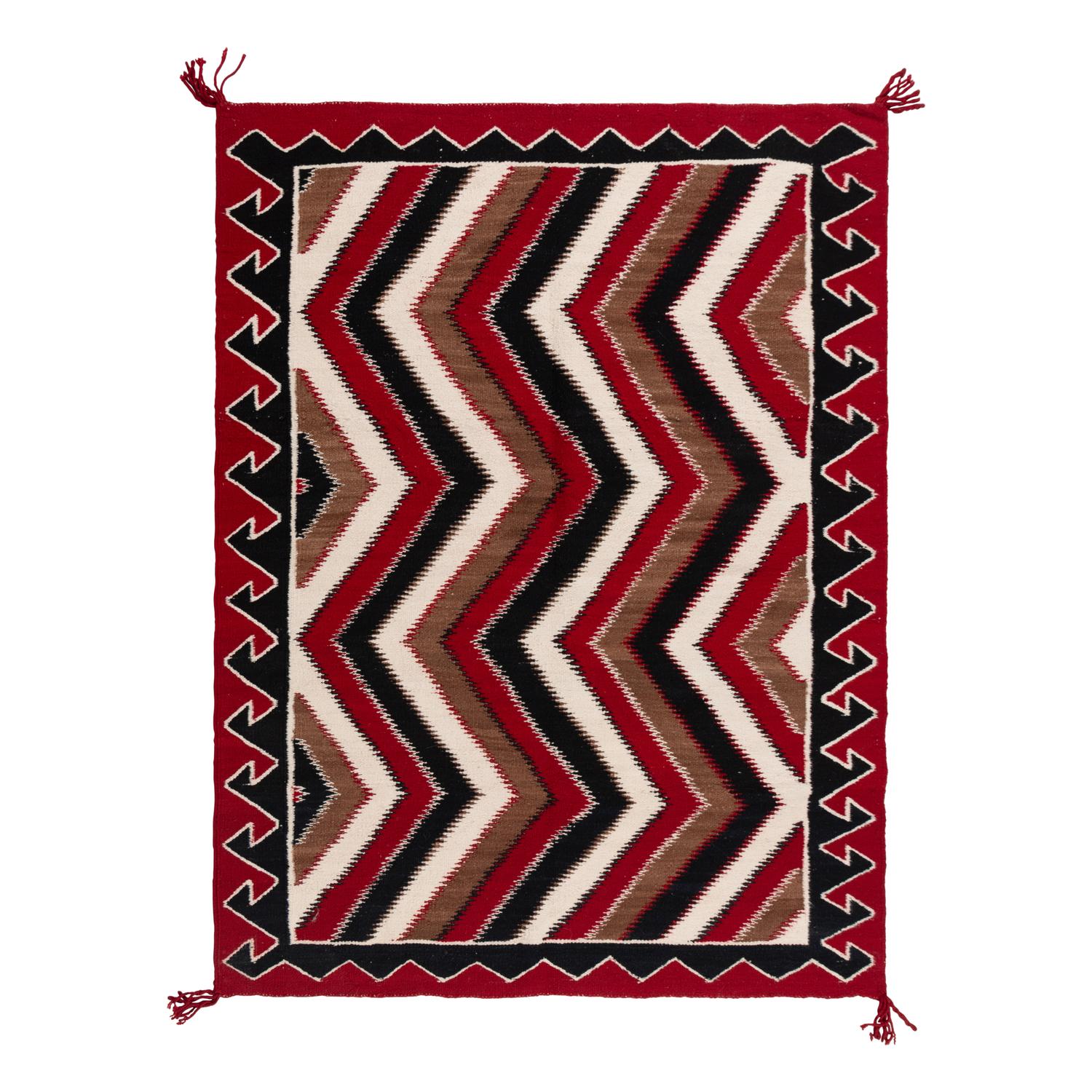 Navajo Red Mesa Outline Weaving [Rug]