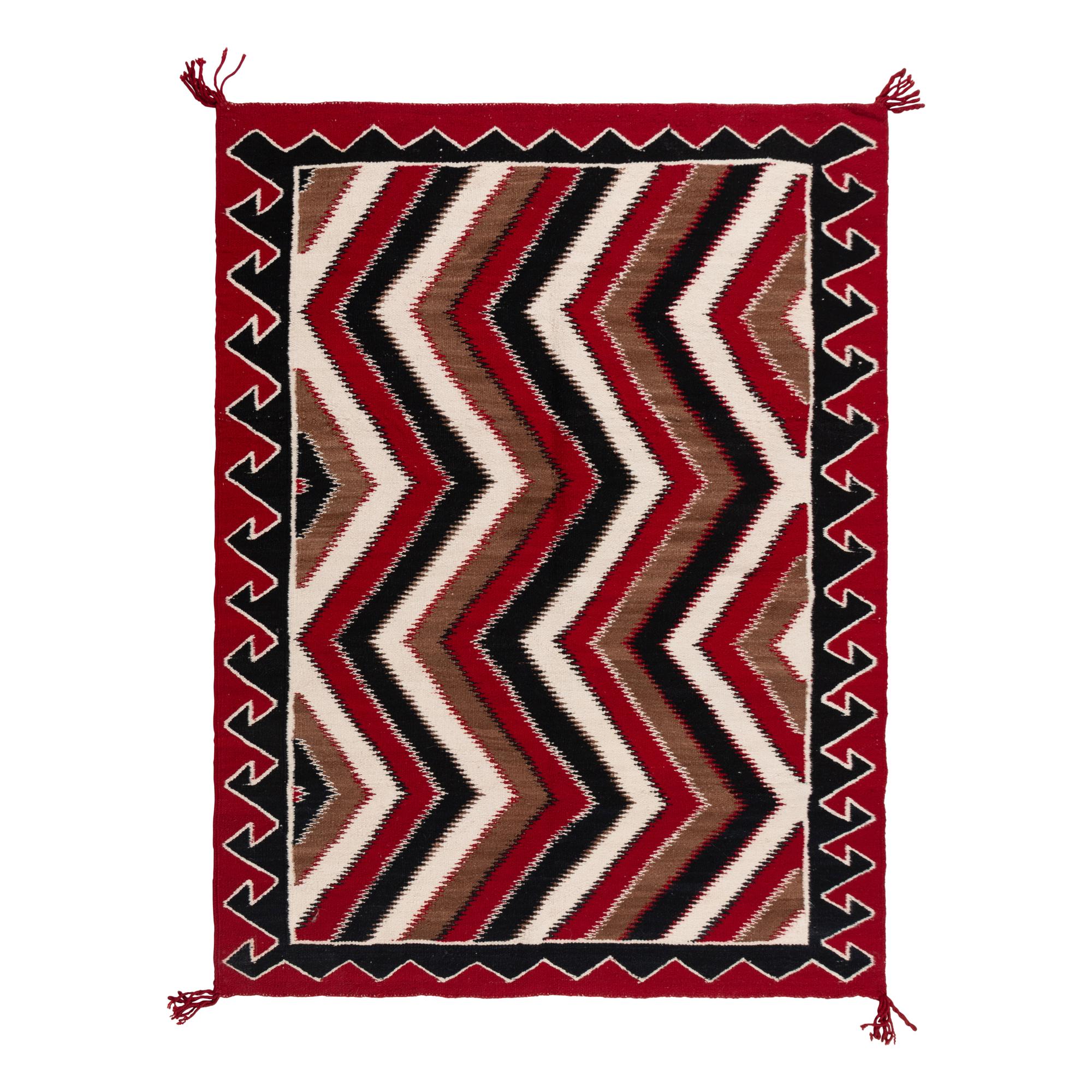 Navajo Red Mesa Outline Weaving [Rug]