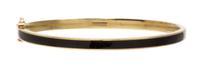 A Yellow Gold and Enamel Bangle Bracelet, 6.10 dwts.