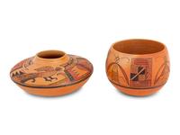 Two Polychrome Pottery Jars